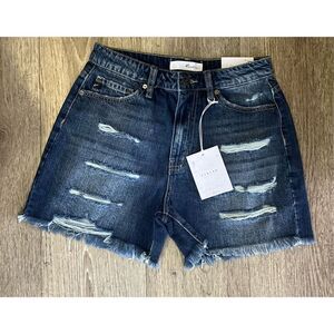 KanCan Jansen Ultra High Rise Boyfriend Denim Jean Shorts 5/26 New